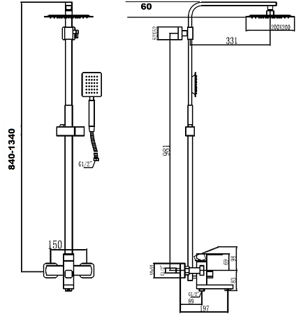 Душевая система Fmark FS8145