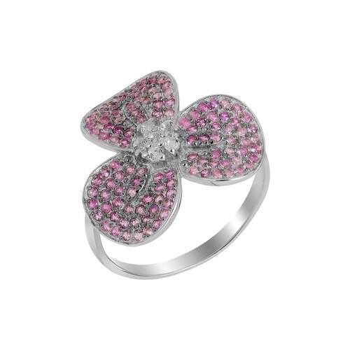 фото Кольцо uvi, серебро, 925 проба, топаз, сапфир, размер 17.5, белый, серебряный