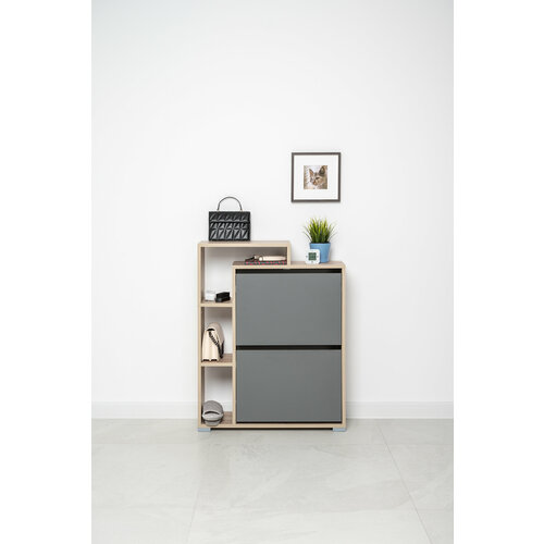 Тумба для обуви Лайт 16.153 Дуб серый CRAFT, Серый Графит