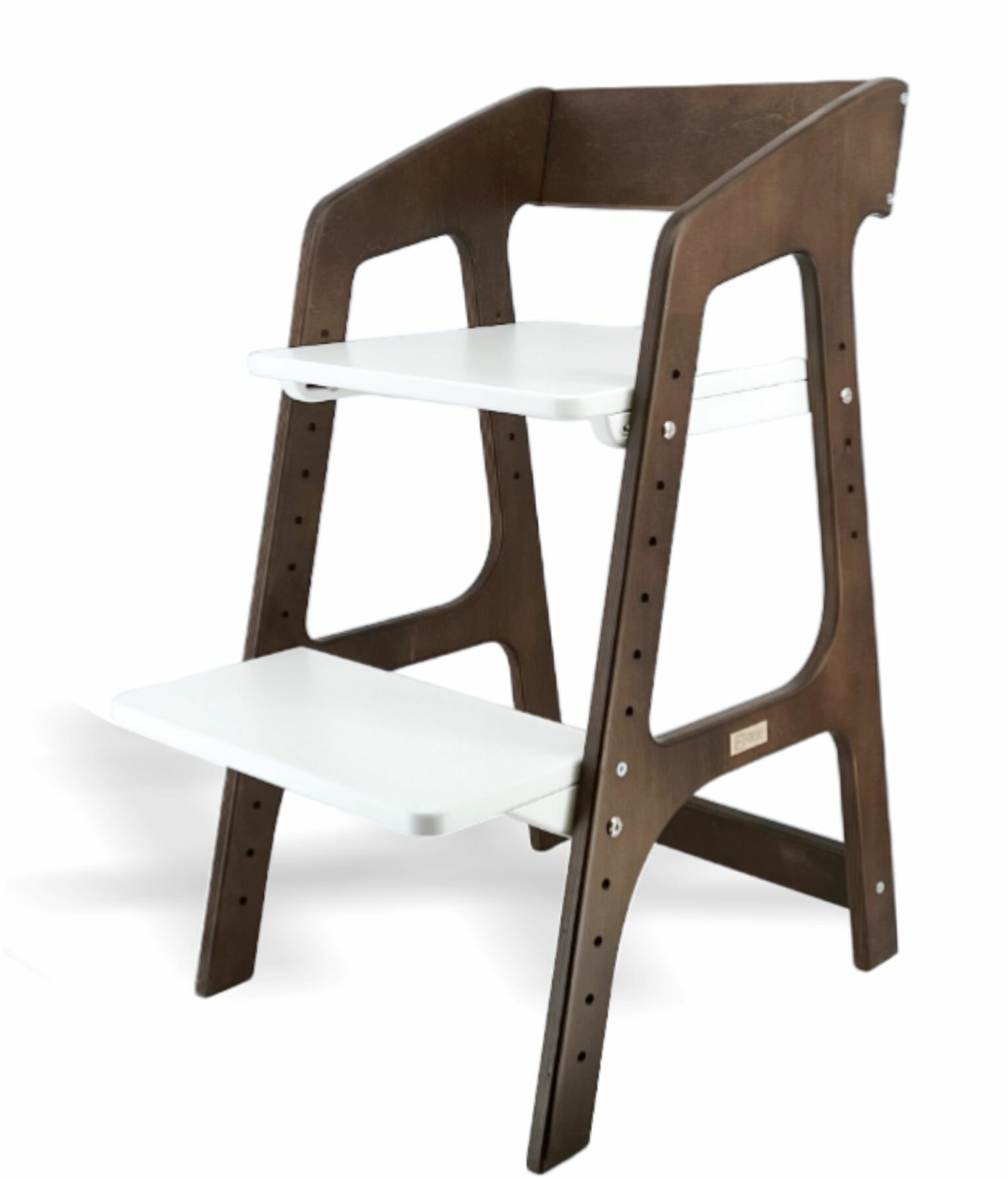 Растущий стул FORLIKE с подлокотниками, венге/белый , ортопедический регулируемый по высоте