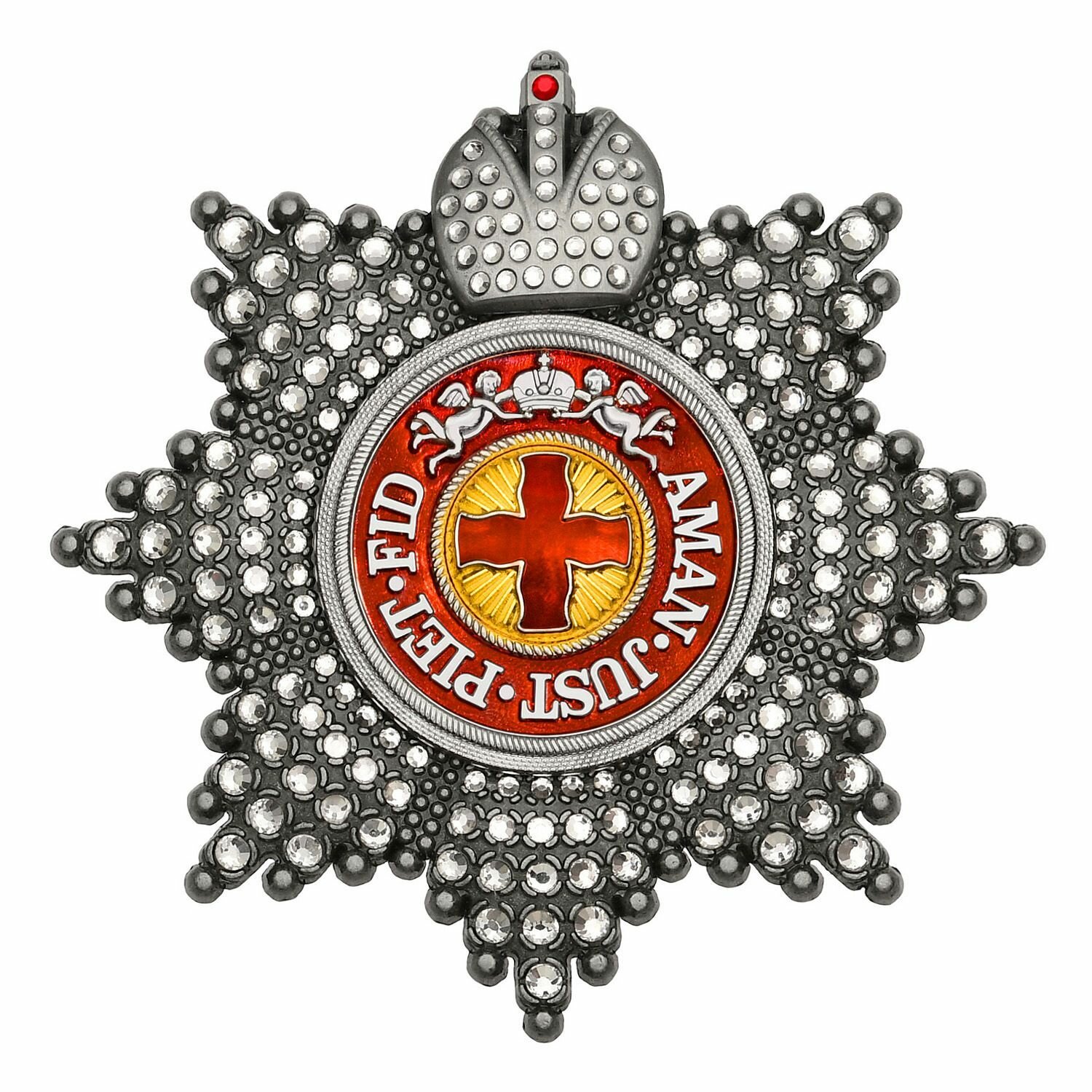 Звезда ордена Святой Анны с короной и стразами, полноразмерный муляж Российской империи