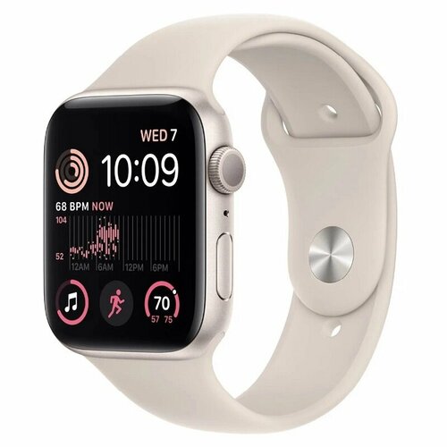 Смарт-часы Apple Watch SE (2022) 44mm SM Starlight Alum Case/Starlight SpBand (MNJX3AE/A)