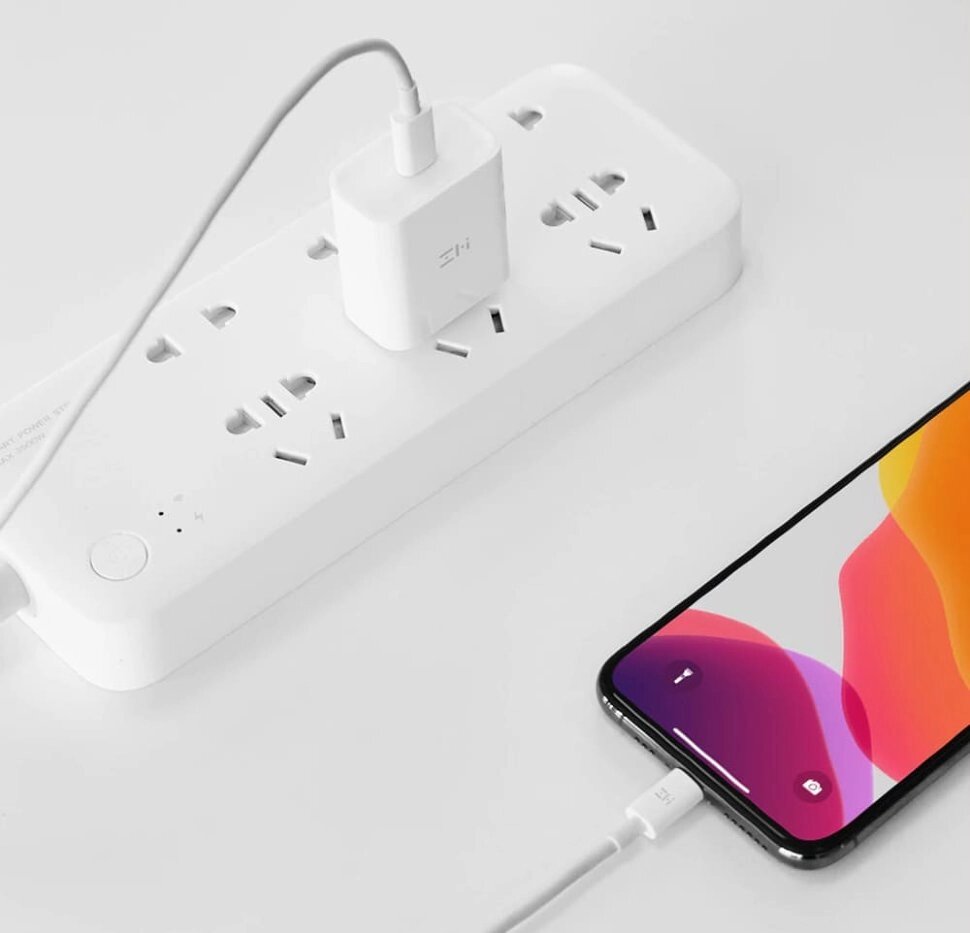 Кабель XIAOMI ZMI, USB Type-C (m), Lightning (m), 1м, MFI, белый [al870c white] - фото №15