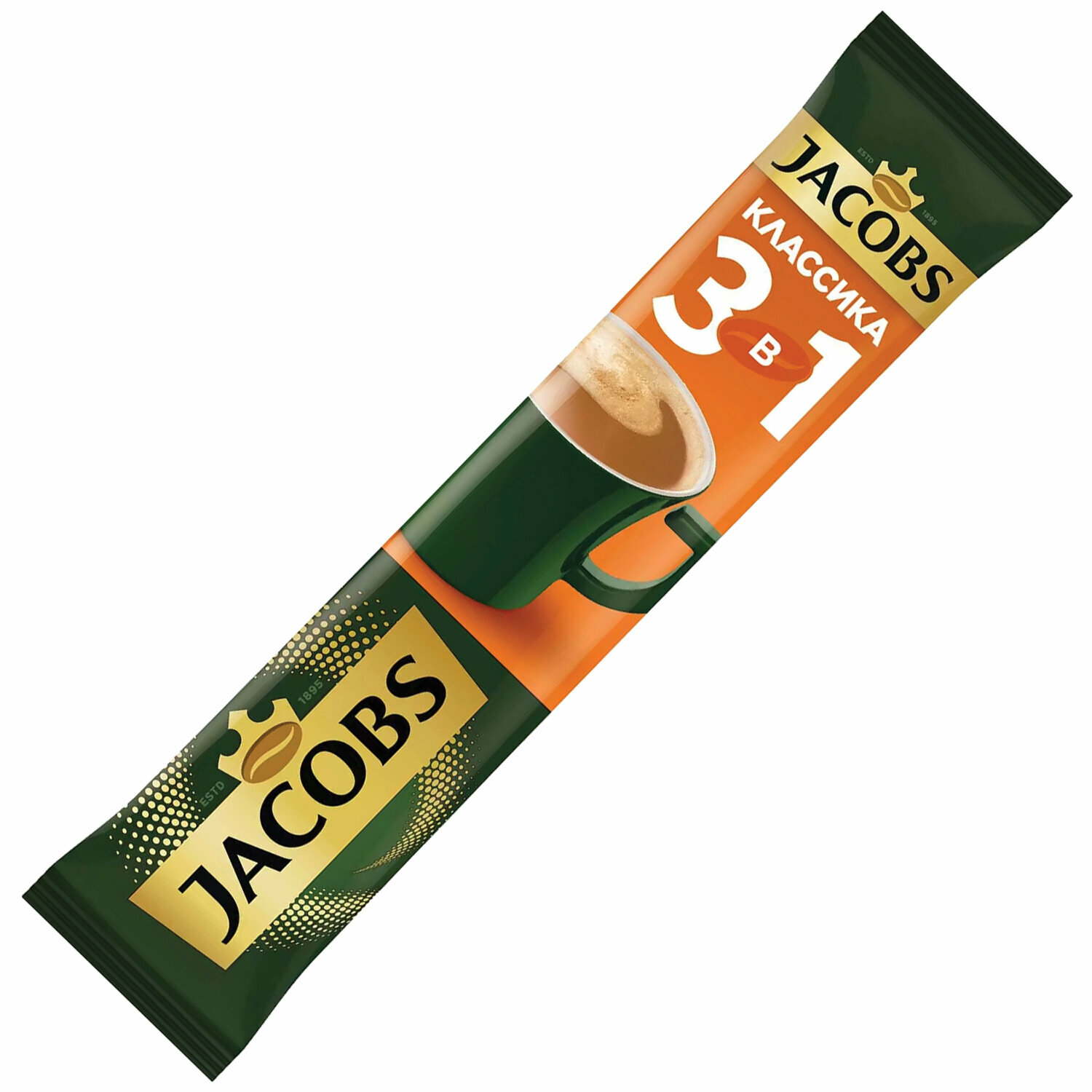 Кофе растворимый порционный JACOBS "3 в 1 Классика", 13,5 г, пакетик, 8060228 В комплекте: 48шт.