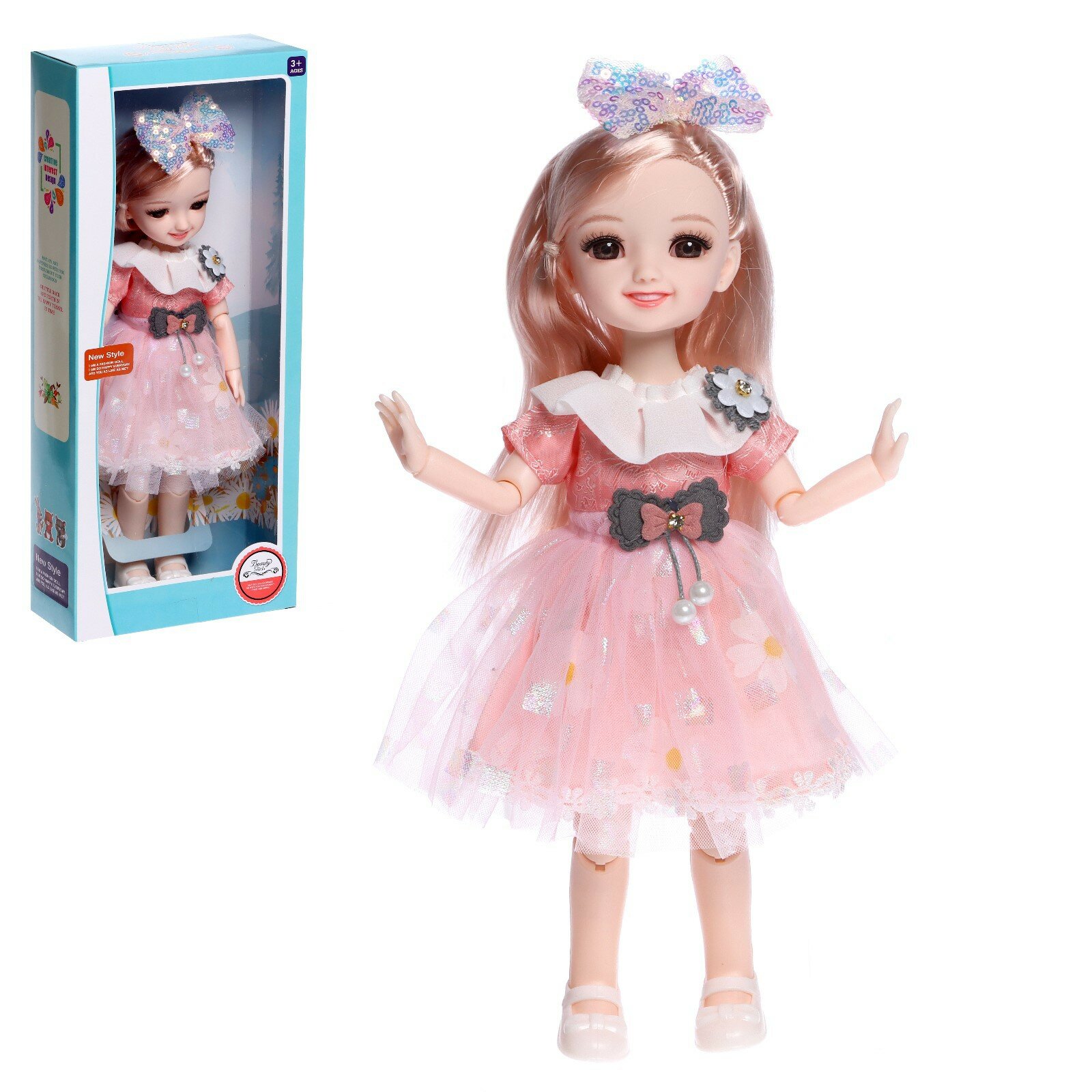 Кукла шарнирная "Алиса" в платье, микс 7358069