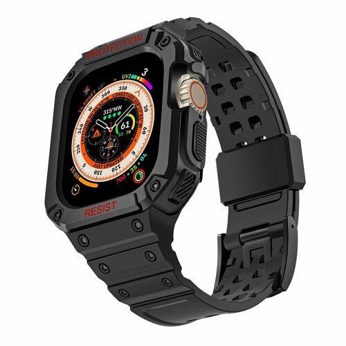 Ремешок для Apple Watch 40/41 mm с усиленным защитным бампером Black