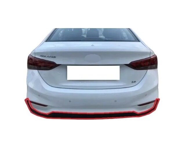 Юбка-спойлер заднего бампера Hyundai Solaris 2017-2020 — фото 15