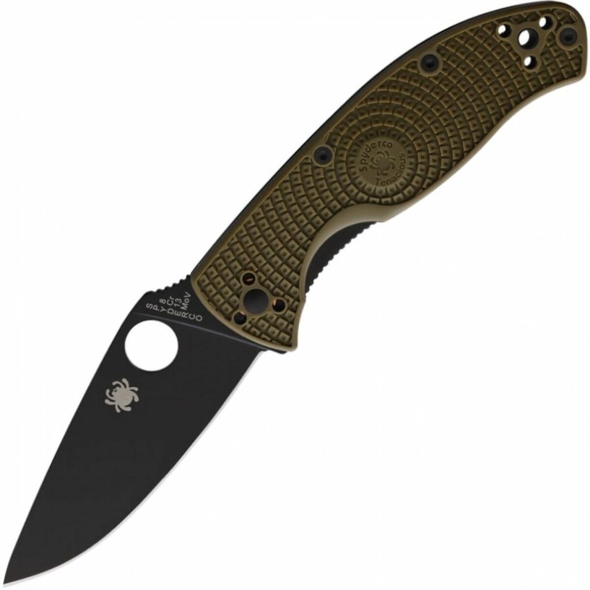 Нож складной Spyderco Tenacious, Black Blade, Green FRN Handle