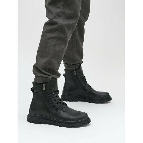 Ботинки хайкеры Valser, зимние, натуральная кожа, полнота 7, высокие, размер 40, черный