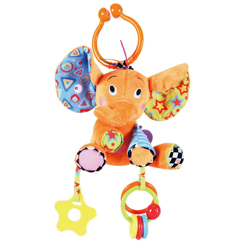 Мягкая игрушка-подвеска на прищепке Biba Toys Слоненок-путешественник Happy