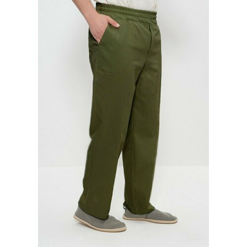  брюки CLEO, карманы, размер 48, хаки