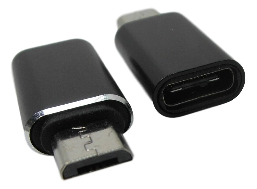 USB переходник "Mi-Digit" USB Type-C ( F ) - micro USB ( M ) Черный