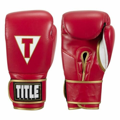 Перчатки боксерские TITLE Boxeo Mexican Leather Training Gloves Quatro, 14 унций, красные