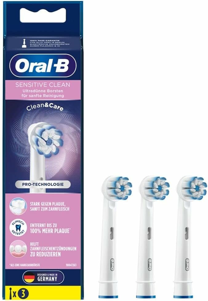 Набор насадок Oral-B Sensitive Clean для электрической щетки, белый, 3 шт.