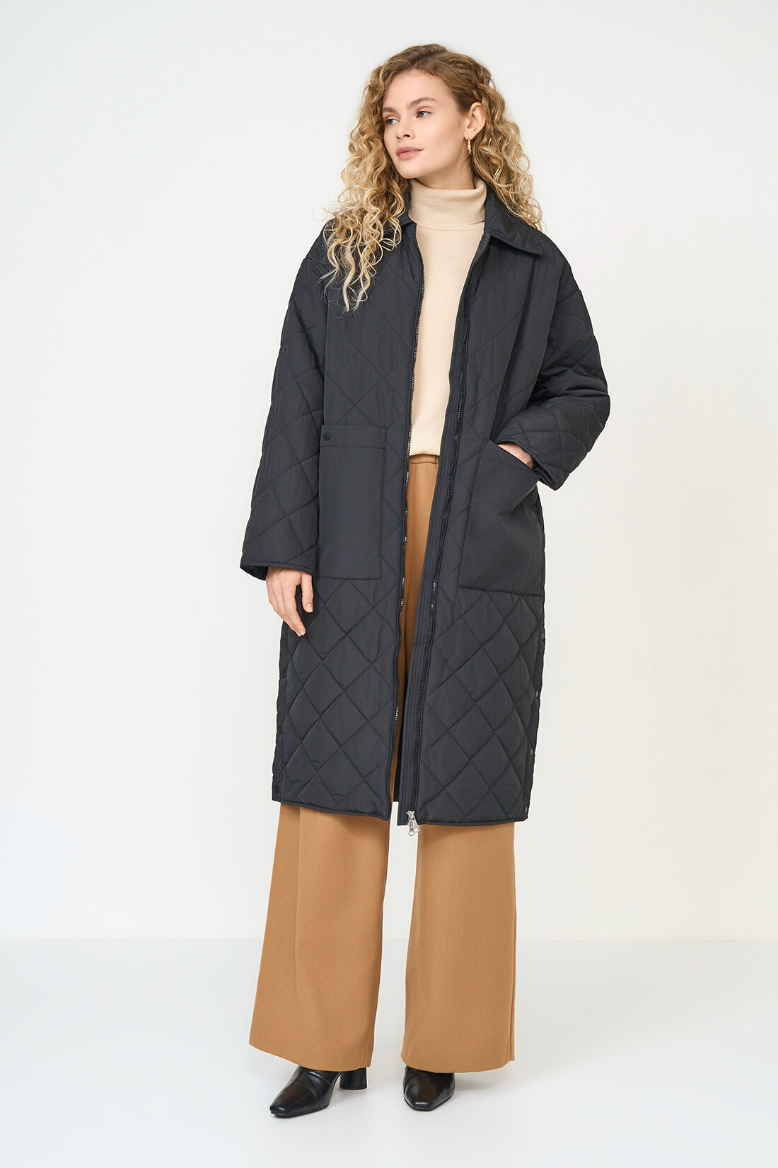 Пальто утепленное BAON женское, размер M, цвет Черный - фотография № 7