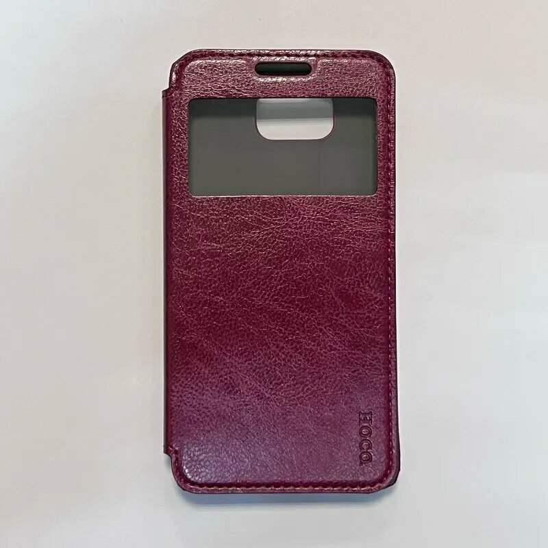 Чехол-книга для Samsung SM-G850 Galaxy Alpha, цвет красный, Hoco Crystal Series Classic Wine Red с окном