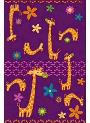 Ковер детский FUNKY Giraffe a violet Детский коврик 0.8 x 1.2 м.