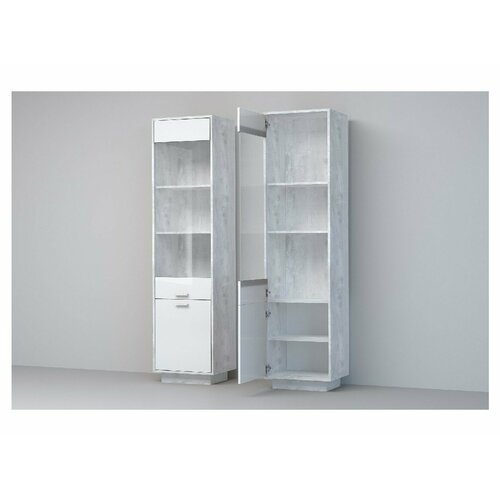 Эго Пенал ПС-1 ПД (Глянец Белый, Бетон Светлый)