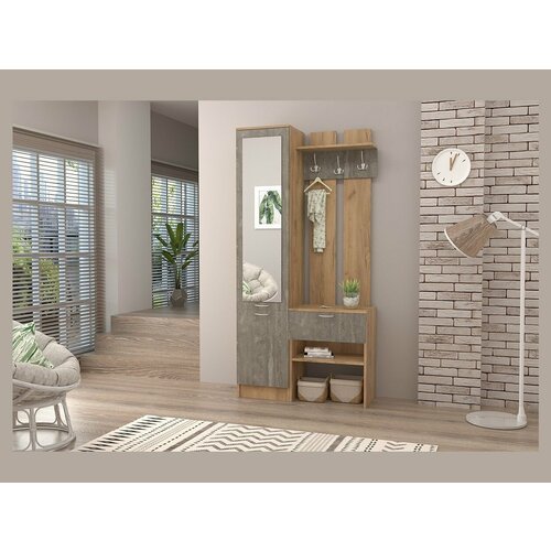 Прихожая Иннэс-3 Камень Темный Дуб Крафт Золотой 11512₽