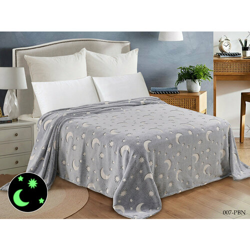 Плед 175*210 см, Велсофт «Бамбук Неон» (Сказочная ночь)