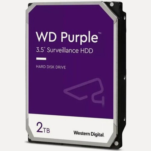 Изображение товара Жесткий диск 3.5" Western Digital WD Purple 2 ТБ, SATA III, 64Mb, 5400 rpm (WD23PURZ)
