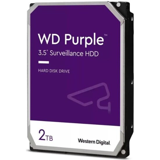 Жесткий диск 3.5" Western Digital WD Purple 2 ТБ, SATA III, 64Mb, 5400 rpm (WD23PURZ)