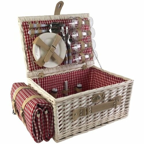 Набор для пикника Holyday Basket на 4 персоны с пледом HCF-22075 набор для пикника holyday basket на 4 персоны hcf 22025