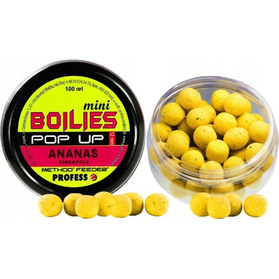 Бойлы тонущие Traper Mini Boilies Method Feeder Ananas 9 мм / 50 гр (Ананас) 95 шт