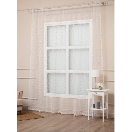 фото Тюль AMORE MIO вышивка, бежевый, 300х270 (28940)