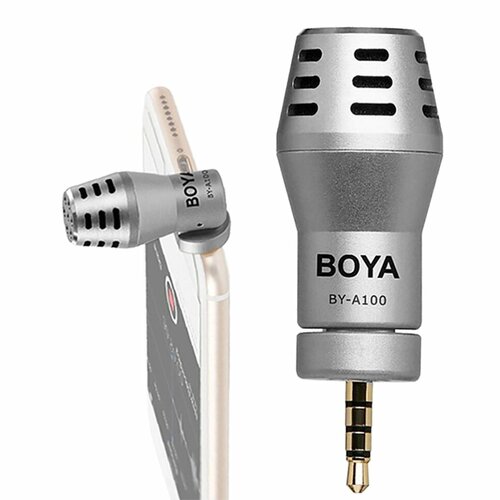 Микрофон BOYA BY-A100 для смартфона TRRS Серебро