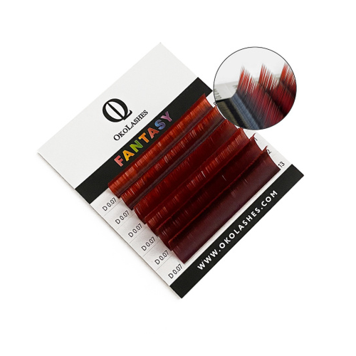 Ресницы Oko Lashes Professional Fantasy mini черно-красный M 0.07 7-12 mix