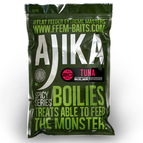 Бойлы варёные FFEM AJIKA SALMON лосось , 20 мм, 1 кг, вареные со специями, Прикормка для карпа