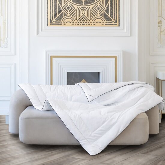 Одеяло для сна удобное всесезонное Verossa Шёлк 175х205 полутораспальное 1.5 СП, белое, ткань хлопок 100%