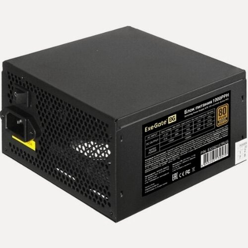 Изображение товара Блок питания Exegate 1000PPH, 1000W, 80+ Bronze (EX292157RUS)