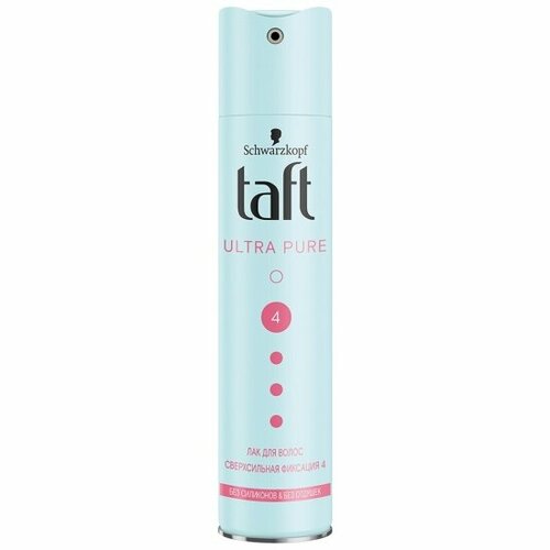 Лак для укладки волос TAFT Ultra Pure, без силикона и отдушек, сверхсильная фиксация, 250 мл