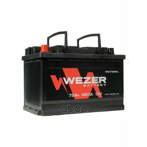 Wez75680l_аккумуляторная Батарея! 75Ah 680A +Слева 278/175/190 WEZER арт. WEZ75680L