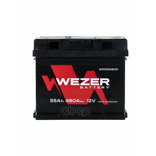 Wez55480r_аккумуляторная Батарея! 55Ah 480A +Справа 207/175/175 WEZER арт. WEZ55480R