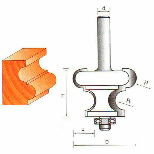 Фреза Globus 2019 R6 кромочная фигурная фреза globus 2501 h40 кромочная фигурная