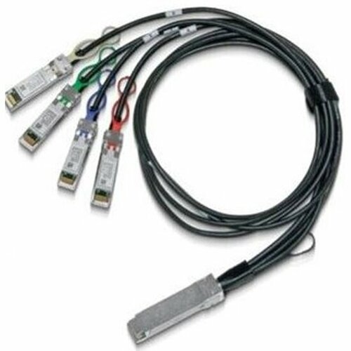 Медный твинаксиальный кабель MELLANOX ETH 100GbE to 4x25GbE, QSFP28 to 4xSFP28, 2m, Colored, 30AWG, CA-N