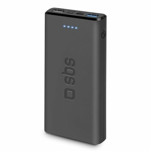 SBS Mobile Аккумулятор 10,000 мАч, 2 USB 2.1 A, черный