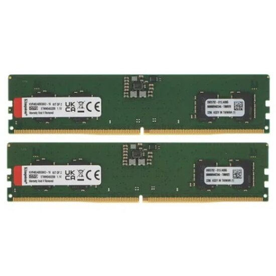 Оперативная память Kingston DDR5 16Gb (2x8Gb) 4800Mhz pc-38400 CL40 (KVR48U40BS6K2-16)