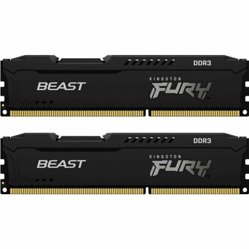 Оперативная память Kingston DDR3 8Gb KIT 2x4Gb 1866MHz pc-15000 FURY Beast Black KF318C10BBK28 535500₽