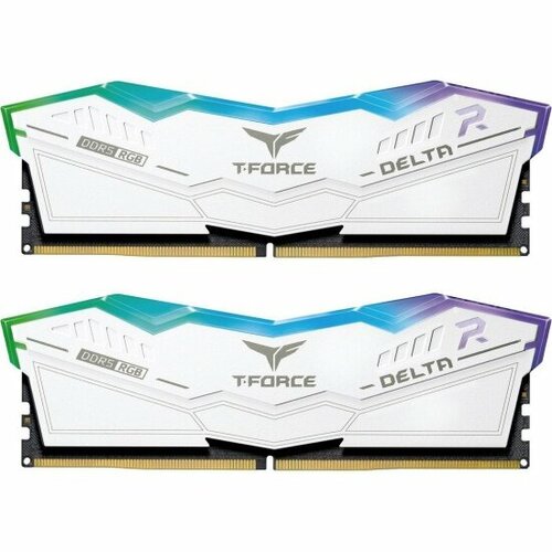 Оперативная память Team Group DDR5 T-Force Delta RGB 32GB (2x16GB) 8000MHz CL38 (38-48-48-84) 1.4V White (FF4D532G8000HC38DDC0) оперативная память 8 gb 3200 mhz team group elite ted48g3200c22016