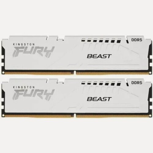 Изображение товара Оперативная память Kingston DDR5 32Gb (2x16Gb) 5600Mhz pc-44800 FURY Beast White XMP CL40 1.1V (KF556C40BWK2-32)