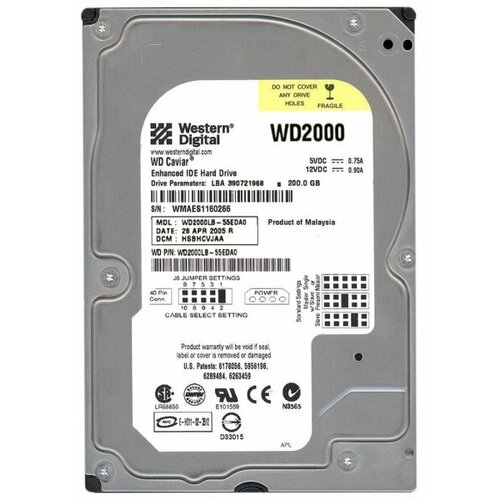 Жесткий диск Western Digital WD2000LB 200Gb 7200 IDE 35 HDD 638000₽