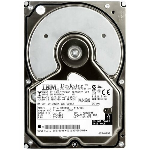 Жесткий диск IBM 07N3403 61,4Gb 7200 IDE 3.5 HDD жесткий диск ibm 07n8177 82 3gb 7200 ide 3 5 hdd