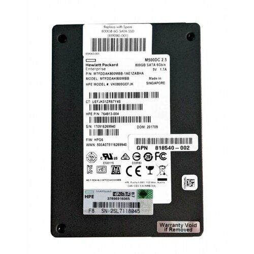 Жесткий диск HP 752668-001 800Gb SATAIII 2,5" SSD