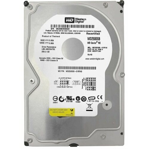 Жесткий диск Western Digital WD2500SB 250Gb 7200 IDE 3.5 HDD жесткий диск western digital wd600lb 60gb 7200 ide 3 5 hdd