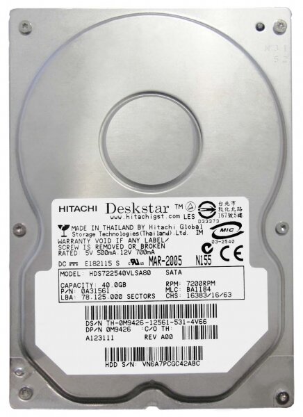 Жесткий диск Dell M9426 41,1Gb 7200 SATA 3.5" HDD