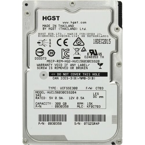 Жесткий диск HGST HUC156030CSS204 300Gb 15000 SAS 2,5